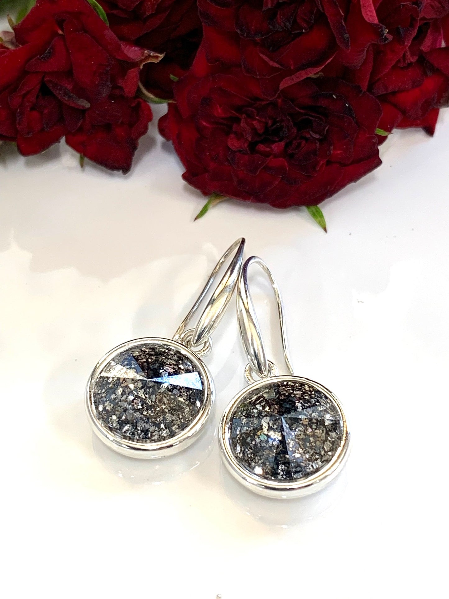 'Megan' Vintage Swarovski® Drops in Crystal with Black Patina