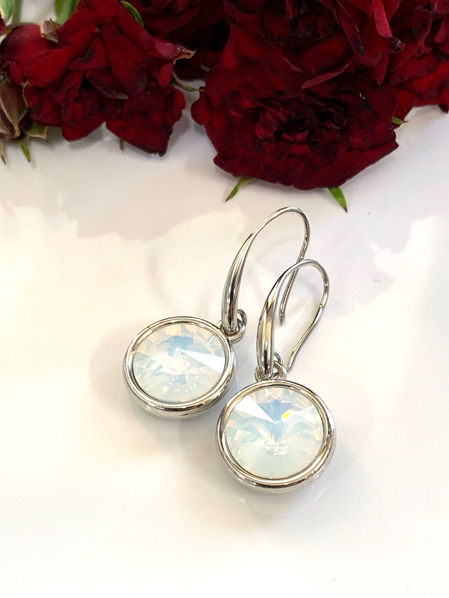 'Megan' Vintage Swarovski® Drops in White Opal