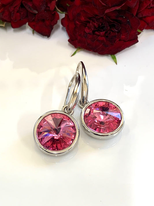 'Megan' Vintage Swarovski® 12mm drops in Rose