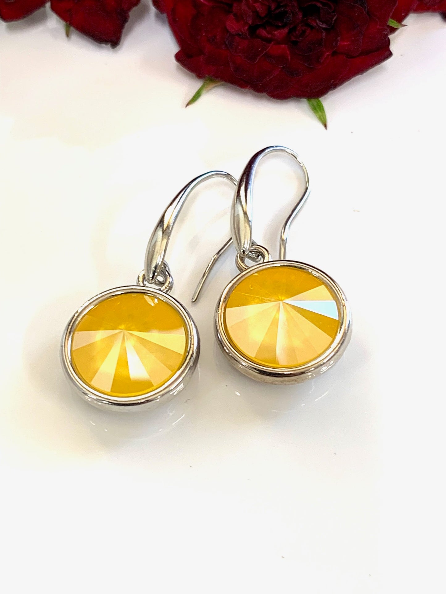 'Megan' Vintage Swarovski® 12mm drops in Buttercup